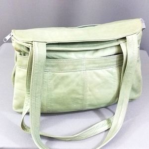 Large handbag purse soft roomy light green